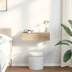 Falipolc fiókokkal sonoma tölgy 60x26,5x15 cm műszaki fa