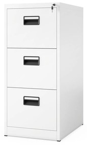 Fém irattartó szekrény, 3 fiókos SARA V3, 460 x 1020 x 620 mm, fehér