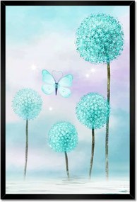 Poszter keretben 40x60 Pillangók Türkiz világ