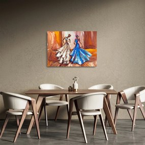 Kép - táncos, olajfestmény (üvegen) (70x50 cm)