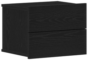 Éjjeli szekrények 2 db Fekete Tölgy 40x30x30 cm Műanyag