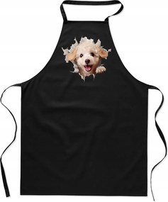 Konyhai Kötény pamut fekete lyuk Kutya Uszkár Kiskutya FA_482_cz