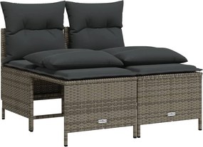 vidaXL 4 részes szürke polyrattan kerti ülőgarnitúra párnákkal