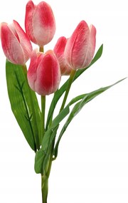 Tulipán Műcsokor 5db-os Élő Hab Váza Dekoráció 30cm