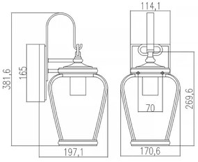 Quoizel - Kültéri fali lámpa PROVINCE 1xE27/60W/230V IP44