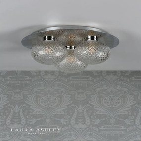 LAURA ASHLEY 3756047-Q PRAGA Modern Mennyezeti Lámpa Fehér, Csiszolt Króm G9 IP44