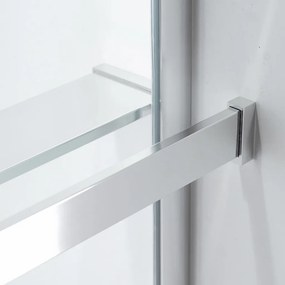 Stuxi Milano Gate Plus 2 falsíkra szerelhető, két oldalfalas walk-in zuhanyfal, 80x90 cm, 8 mm vastag vízlepergető biztonsági üveggel, helytakarékos sarokmerevítőkkel
