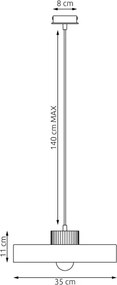 Függőlámpa kábellel KIVI 1xE27/15W/230V bézs