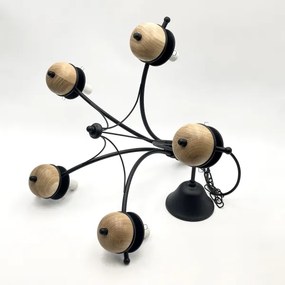 Brilagi - LED Csillár láncon COTTAGE 5xE14/40W/230V bükkfa/fehér