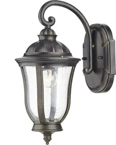 DAR LIGHTING JOH1635 JOHNSON Klasszikus Kültéri Fali Lámpa Fekete Arany, Átlátszó E27 IP44
