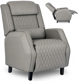 Elegáns Dönthető Relaxfotel Szürke Eco-bőr Kárpittal. VIPER