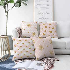 Karácsonyi mintás textil párnahuzat szett 4 db-os 43x43 cm – Mila Home