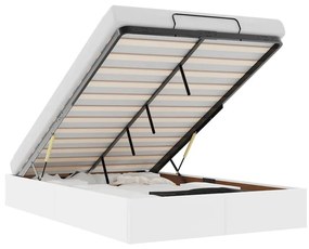 Ottomán ágykeret matrac nélkül fehér 120x200 cm műbőr