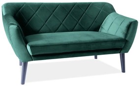 Karo kanapé, kétüléses, zöld / fekete