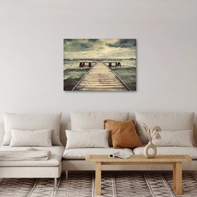 Egy fából készült móló képe a tengeren (70x50 cm)