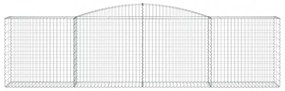 vidaXL 15 db íves horganyzott vas gabion kosár 400x50x100/120 cm