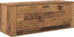 vidaXL Cipőszekrény polcokkal ajtóval Régi fa 100 x 35 x 38 cm Faanyag