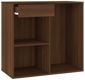 barna tölgy színű szerelt fa pipereszekrény 80 x 40 x 75 cm