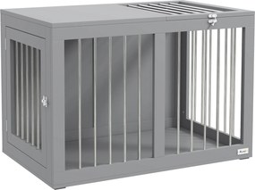 PawHut Kutya Kényelmes Bútor 2 Ajtóval Acél Kutya Ketrec Otthoni Belső Friss Kutyaház Közepes Kutyák számára 20 kg-ig Oldaltáblás Kutya Istálló 80 x 5