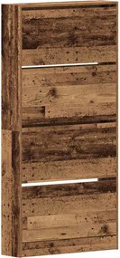 vidaXL Cipőszekrény polcokkal Öreg fa 80 x 21 x 163,5 cm Faanyag