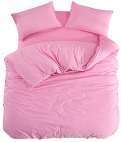 Rózsaszín háromrészes egyszemélyes hosszabbított ágyneműhuzat lepedővel 160x220 cm Classic – Mila Home