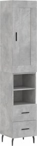 vidaXL betonszürke szerelt fa magasszekrény 34,5x34x180 cm