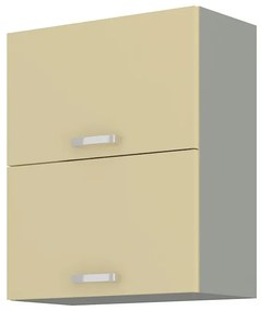 Felső konyhaszekrény Kelyn 60 GU 72 2F (fényes krém + szürke). 1032751