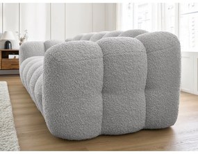 Világosszürke buklé kanapé 232 cm Hippolyte – Bobochic Paris