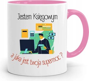 Rózsaszín Bögre Ajándék Könyvelőnek, fényképes nyomattal