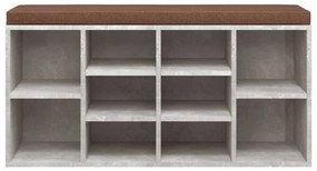 betonszürke szerelt fa cipőtároló pad 103 x 30 x 48 cm