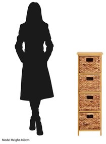 Natúr színű paulownia magas komód 32x100 cm – Premier Housewares