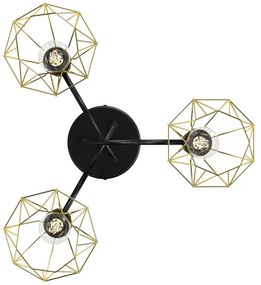 Felületre szerelhető csillár BERGEN 3xE27/60W/230V fekete/arany