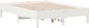 vidaXL fehér tömör fenyőfa ágy matrac nélkül 120 x 190 cm