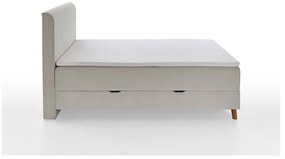 Bézs boxspring ágy tárolóhellyel 160x200 cm Memphis - Meise Möbel