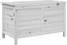 vidaXL fehér tömör fenyőfa kerti tárolóláda 99 x 49,5 x 58,5 cm