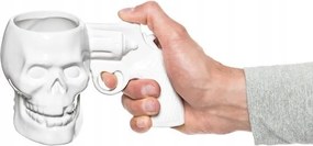 Bögre koponya Pisztoly Revolver Colt Fehér
