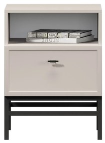 Lorini éjjeliszekrény 45 cm - kasmír / fekete T-bar fogantyú / fém lábak