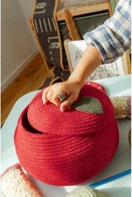 Piros textil játéktároló kosár ø 28x20 cm Apple – Lorena Canals