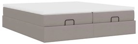 oszmán ágykeret matracokkal Taupe 180x200cm szövet