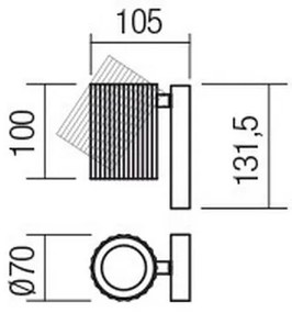 Redo 01-2549 - DELPHI fali spotlámpa 1xGU10/7W/230V fekete