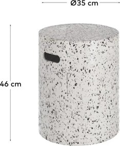 Jenell fehér beton kerti tárolóasztal, ⌀ 35 cm - Kave Home
