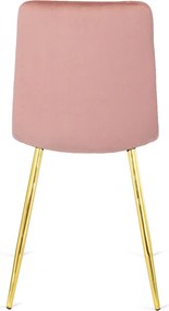 Szék rózsaszín színben, bársony kárpittal. YORK