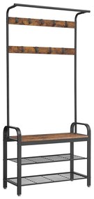 NAVOR álló ruhafogas, barna/fekete