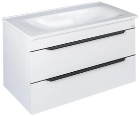 TMP VOX 85 FEHÉR fali fürdőszobabútor - öntött műmárvány mosdóval - 85 x 47 cm