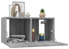 4 db szürke sonoma színű szerelt fa fali TV-szekrény 60x30x30cm
