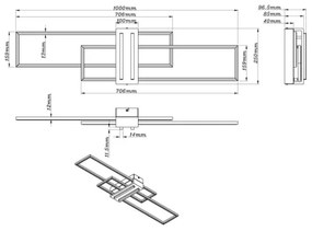 Globo 67208-40N - LED Mennyezeti lámpa DAKARI LED/40W/230V 3000K 25x100 cm fekete