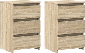 vidaXL 2 db sonoma tölgy színű szerelt fa éjjeliszekrény 40x35x62,5 cm