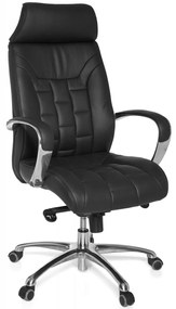 TORINO bőr irodai szék - fekete