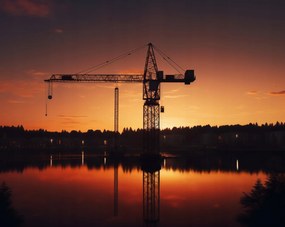 Poszter 76x60,5cm Alkonyat a daru felett