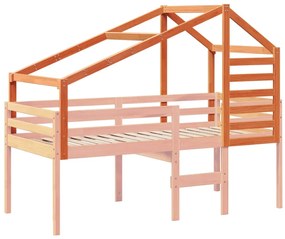viaszbarna tömör fenyőfa gyerekágytető 198 x 87 x 113 cm